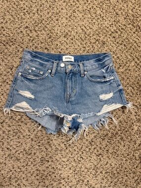 PISTOLA Frayed Distressed Denim Cutoff Shorts